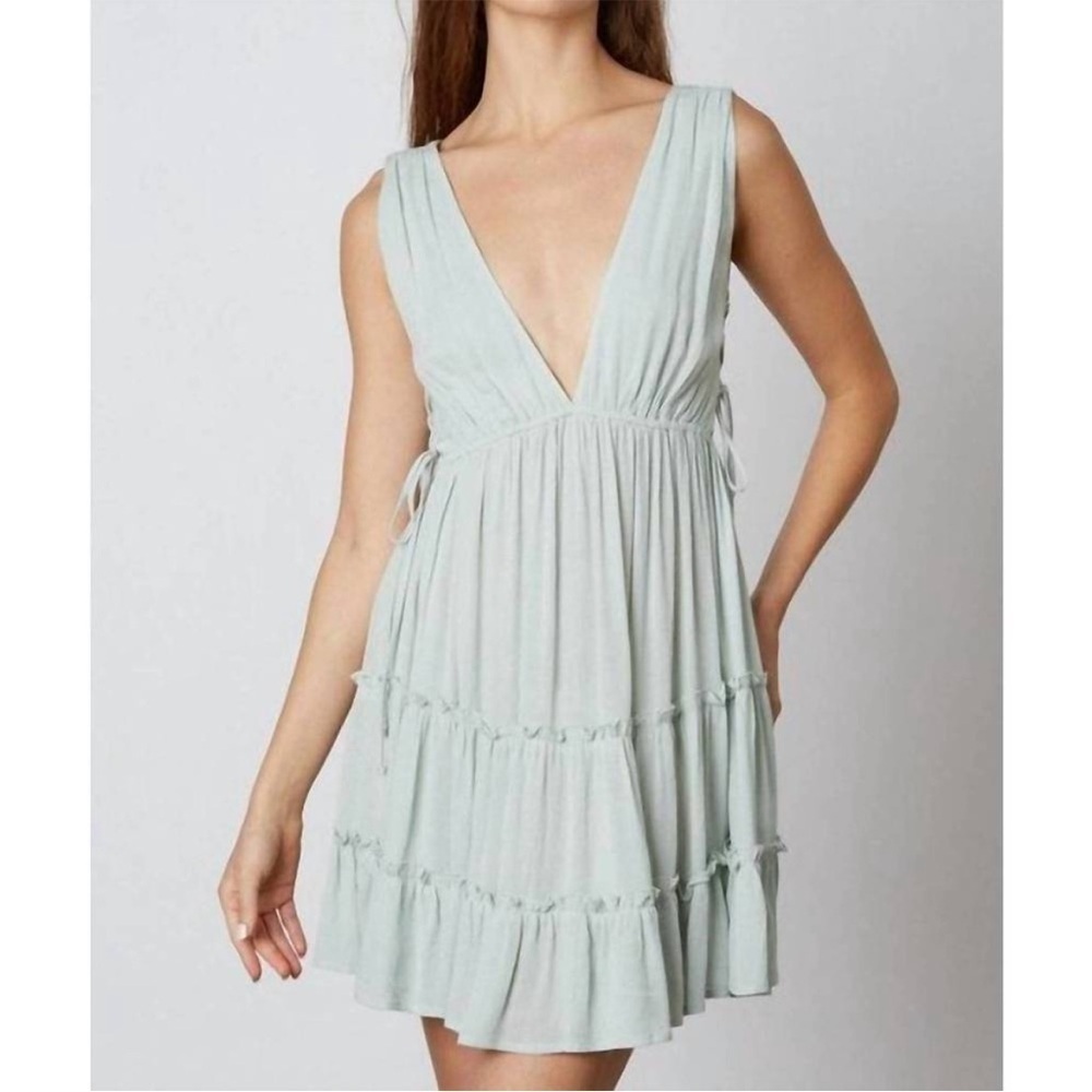 Cotton Candy Cottagecore Chip Dress in Mint